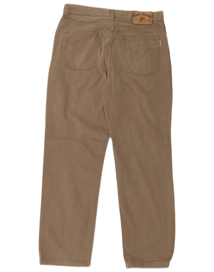 FILA Mens Straight Jeans IT 50 Large W32 L30 Beige Cotton