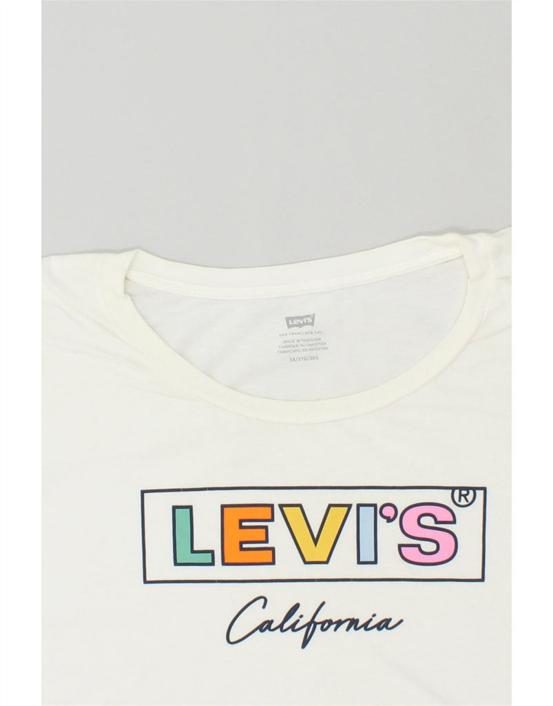 LEVI'S Womens Graphic T-Shirt Top UK 24 3XL White Cotton Vintage Levi's and Second-Hand Levi's from Messina Hembry 