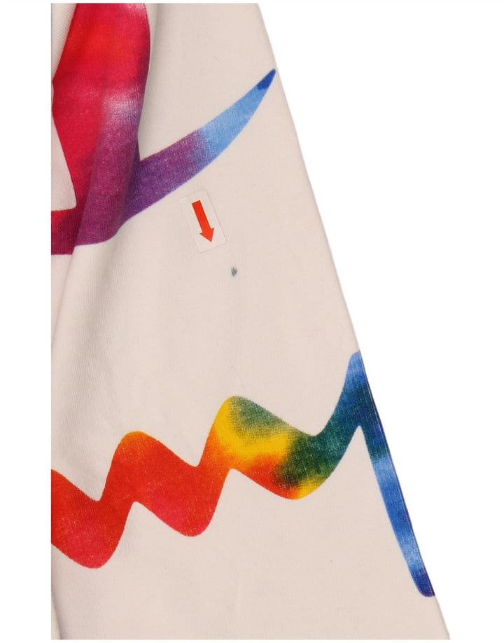 CHAMPION Womens Oversized Crop Graphic Sweatshirt Jumper UK 6 XS White