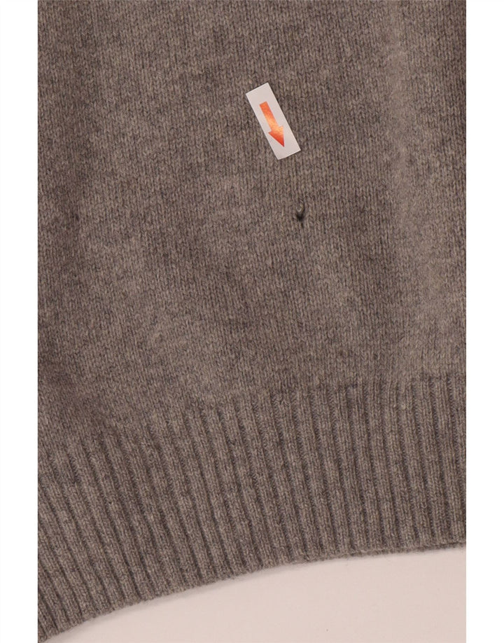 Murphy & Nye Mens V-Neck Jumper Sweater Large Grey Wool