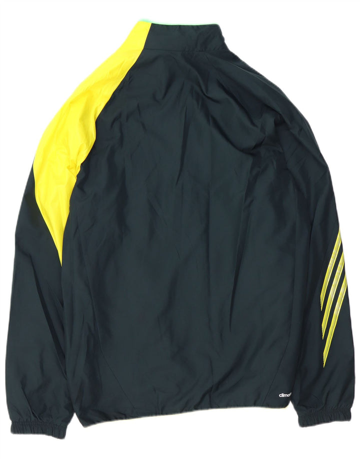 ADIDAS Mens Climalite Tracksuit Top Jacket Large Navy Blue Colourblock