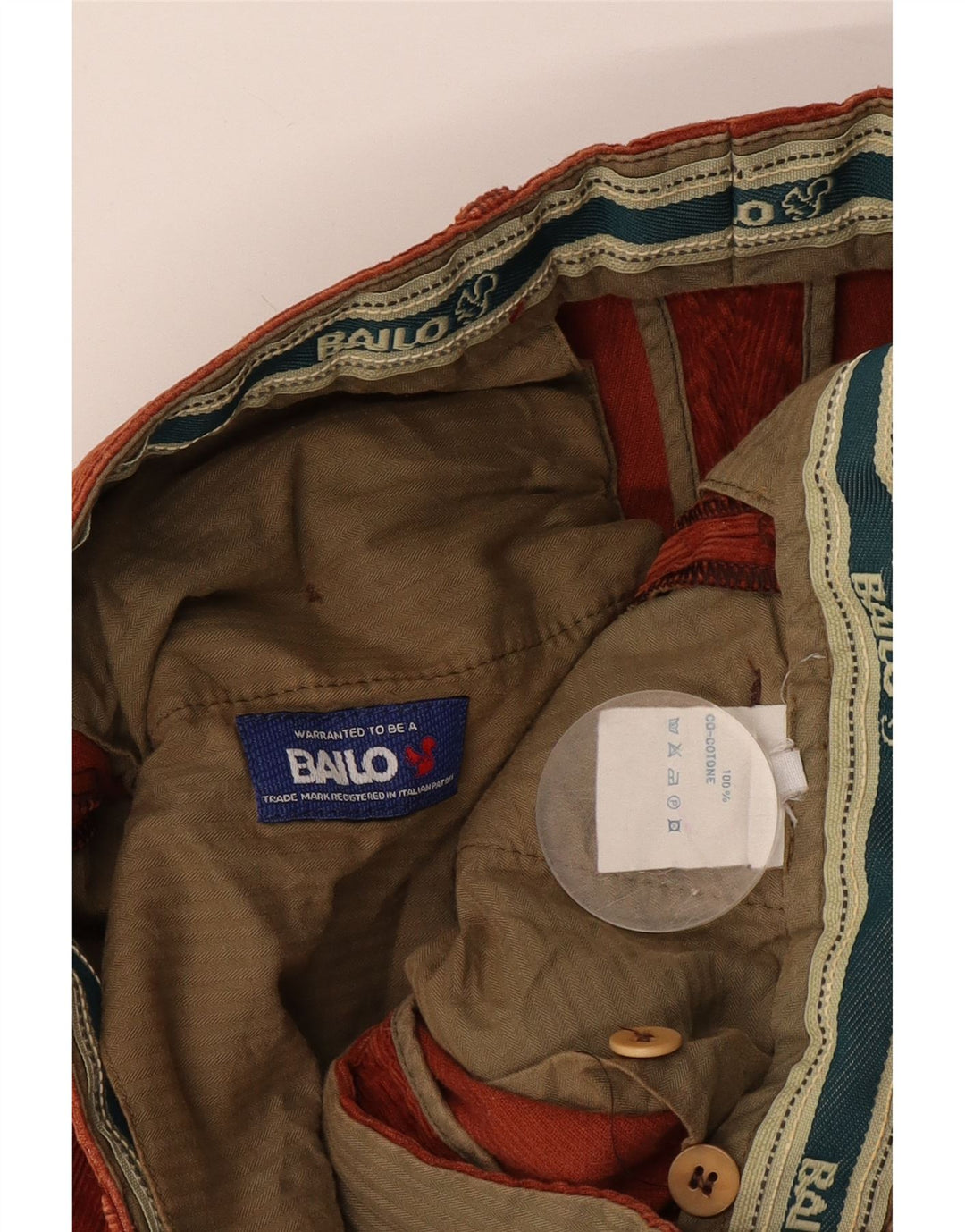 Bailo Mens Pegged Corduroy Trousers W34 L32 Orange Cotton