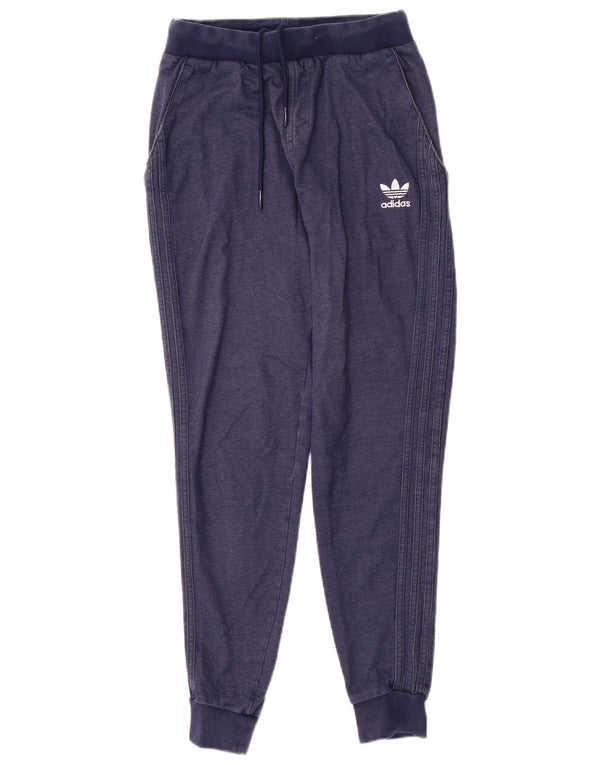 Adidas Mens Tracksuit Trousers Joggers Small Navy Blue Cotton