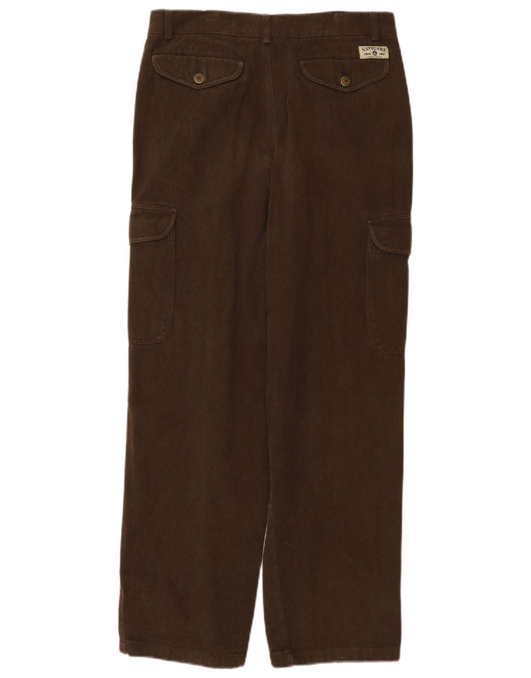 Navigare Mens Straight Cargo Trousers IT 48 Medium W30 L28 Brown Cotton