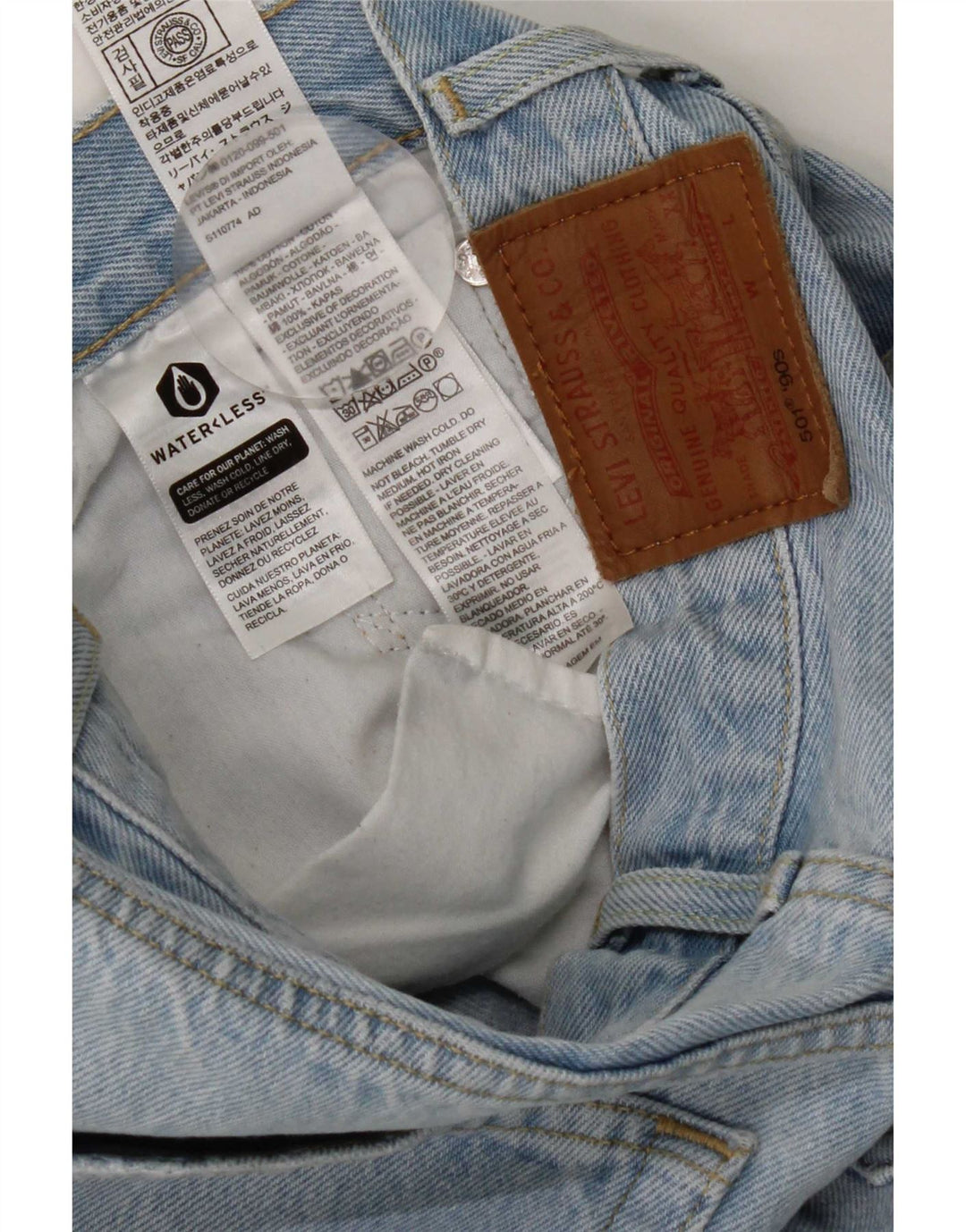 Levi's Womens 501 Straight Jeans W25 L32 Blue Cotton