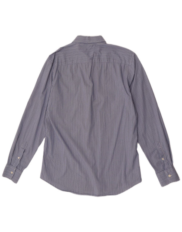 Benetton Mens Shirt Large Blue Striped Cotton
