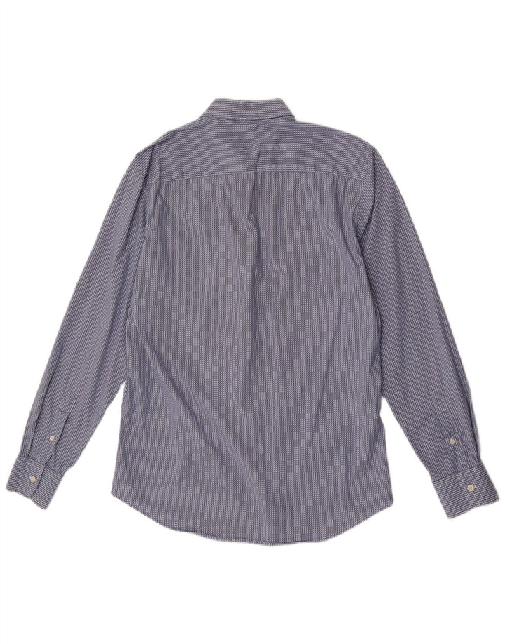 Benetton Mens Shirt Large Blue Striped Cotton