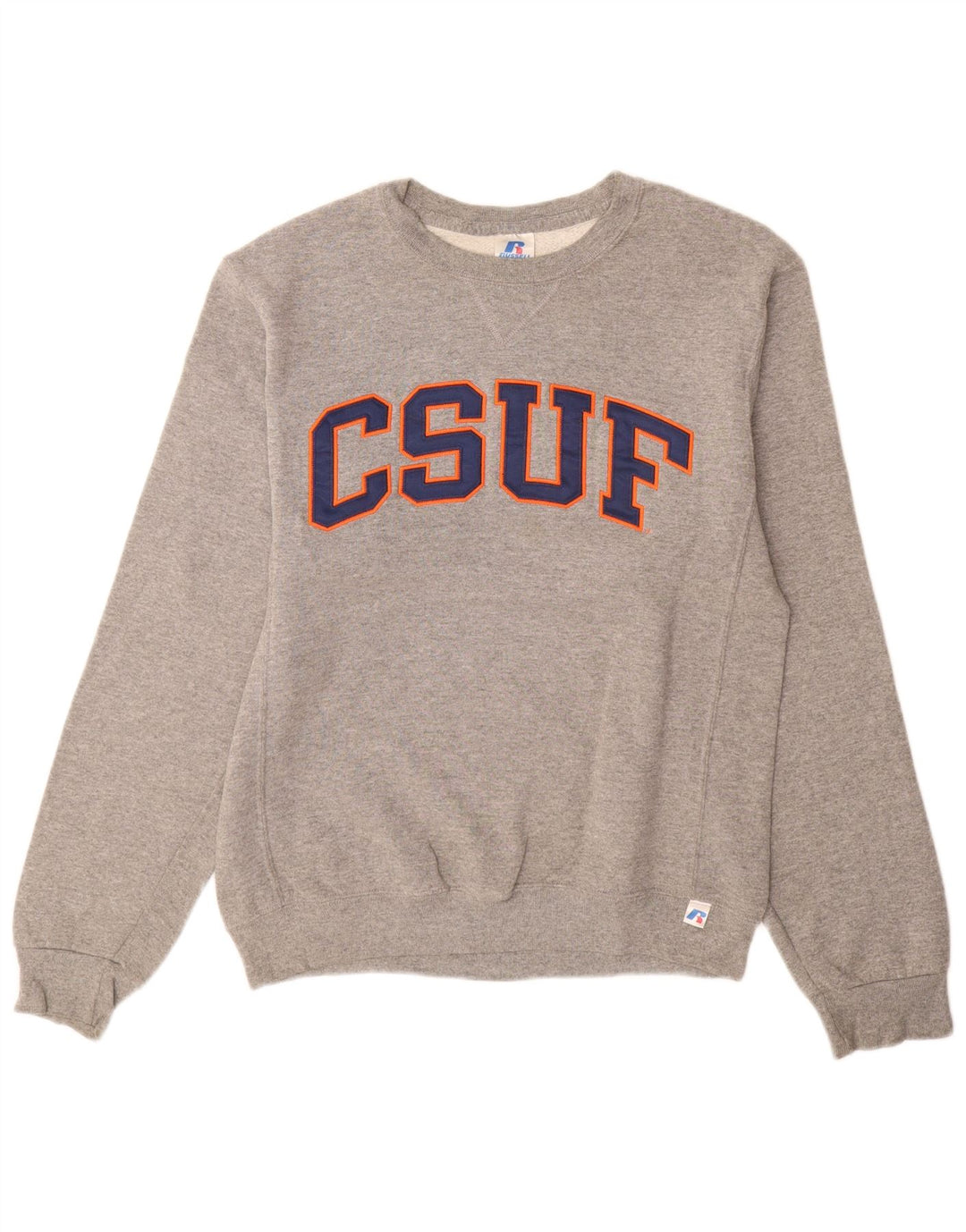 RUSSELL ATHLETIC Mens Graphic Sweatshirt Jumper Small Grey Polyester