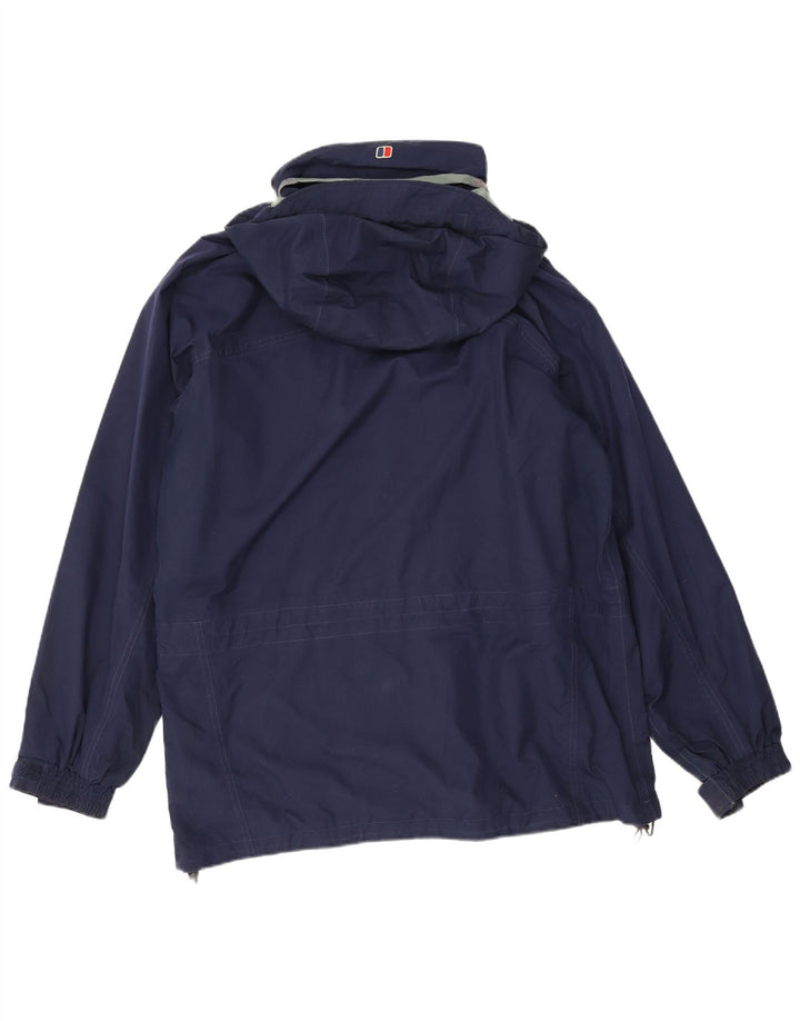 Berghaus Mens Hooded Rain Jacket UK 40 Large Navy Blue Nylon
