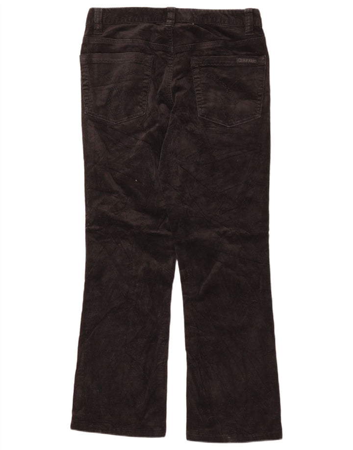 CALVIN KLEIN Womens Bootcut Corduroy Trousers US 6 Medium W30 L27 Black