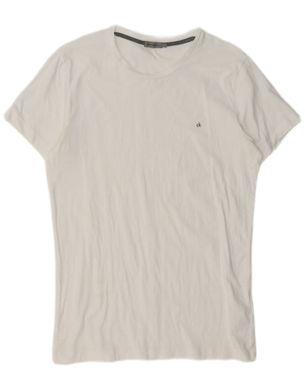 Calvin Klein Jeans Mens T-Shirt Top Large White Cotton