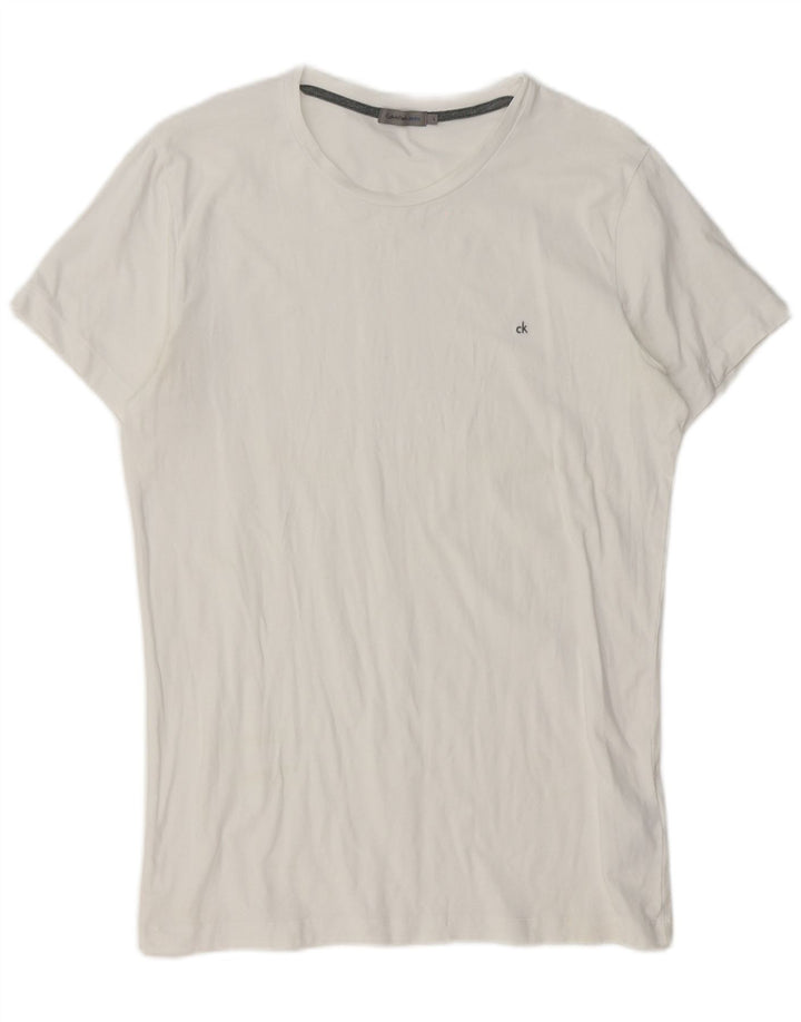 Calvin Klein Jeans Mens T-Shirt Top Large White Cotton