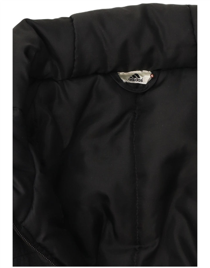 Adidas Mens Hooded Padded Jacket UK 42 XL Black Colourblock Polyester