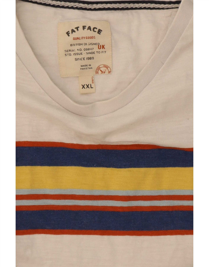 Fat Face Mens T-Shirt Top 2XL White Colourblock Cotton