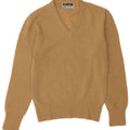 Benetton Womens V-Neck Jumper Sweater UK 10 Small Beige Wool