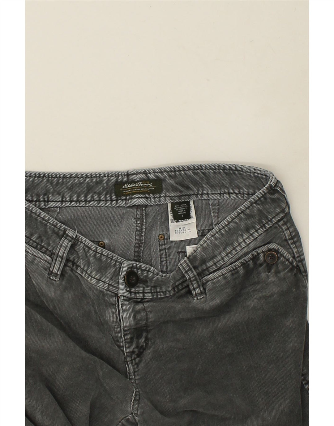 EDDIE BAUER Womens Straight Corduroy Trousers US 6 Medium W30 L29  Grey | Vintage Eddie Bauer | Thrift | Second-Hand Eddie Bauer | Used Clothing | Messina Hembry 