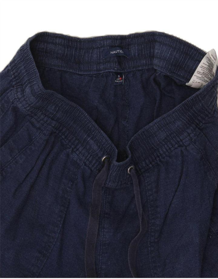 NAUTICA Womens Casual Shorts Small W32 Navy Blue Linen Vintage Nautica and Second-Hand Nautica from Messina Hembry 