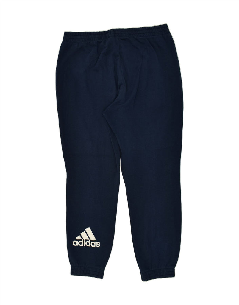 ADIDAS Mens Tracksuit Trousers Joggers Medium Navy Blue Cotton | Vintage Adidas | Thrift | Second-Hand Adidas | Used Clothing | Messina Hembry 