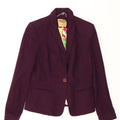 Ted Baker Womens 1 Button Blazer Jacket Size 3 Medium Purple Wool