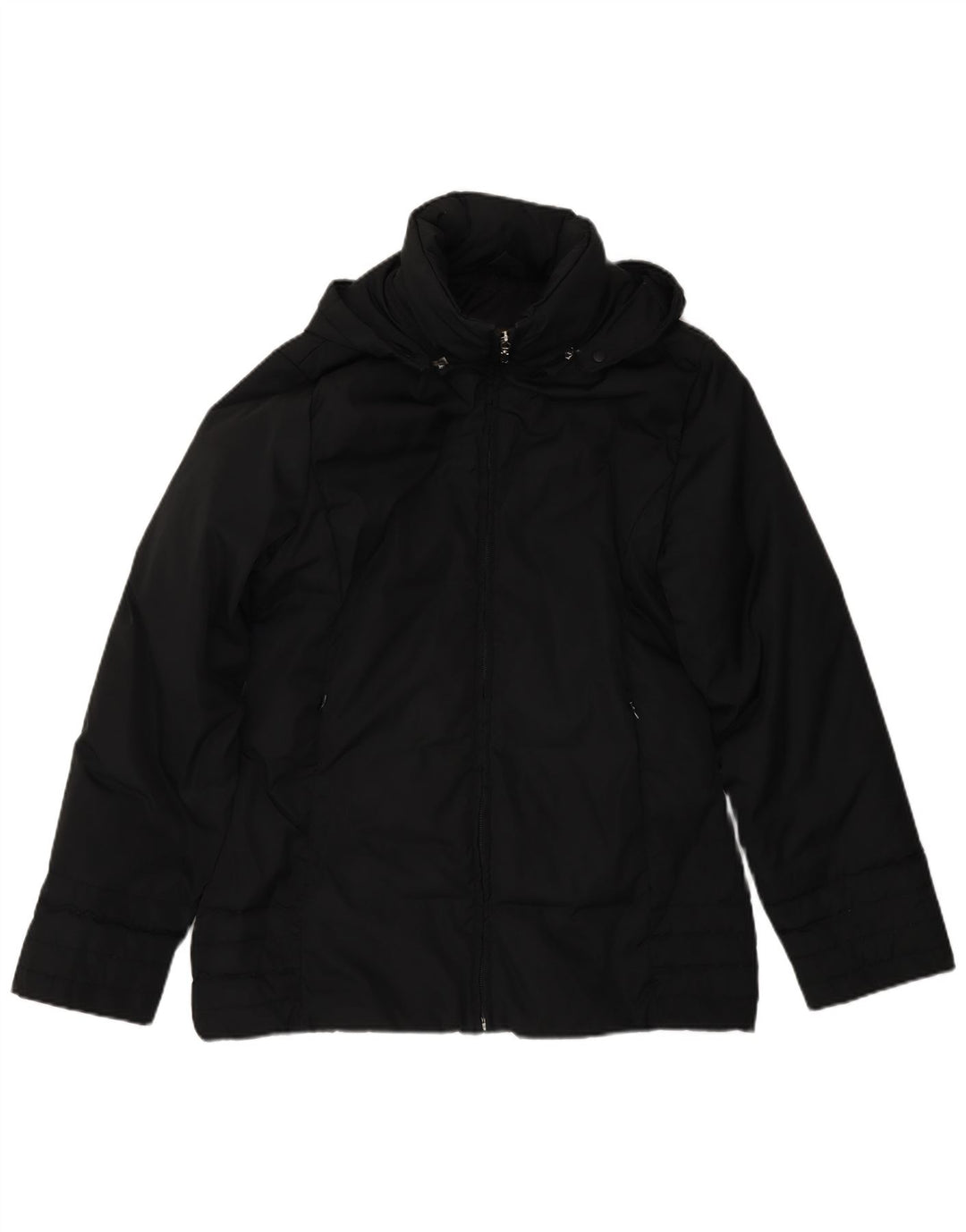 Moncler Womens Hooded Padded Jacket Size 2 Medium Black Polyester