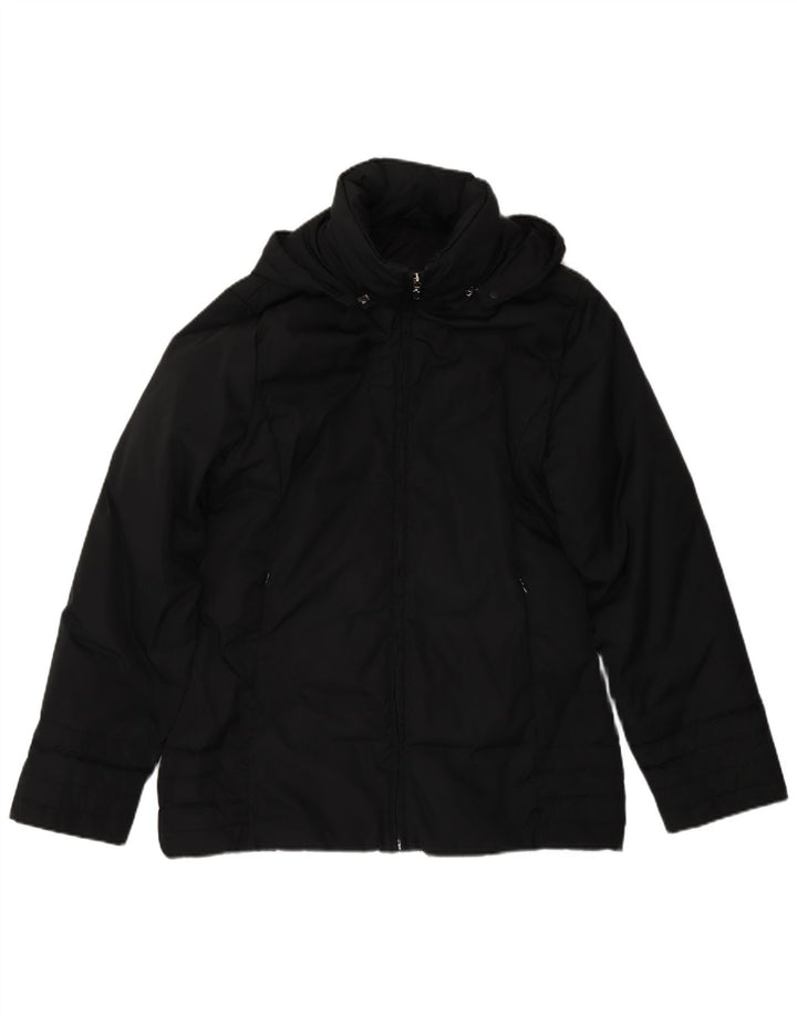 Moncler Womens Hooded Padded Jacket Size 2 Medium Black Polyester