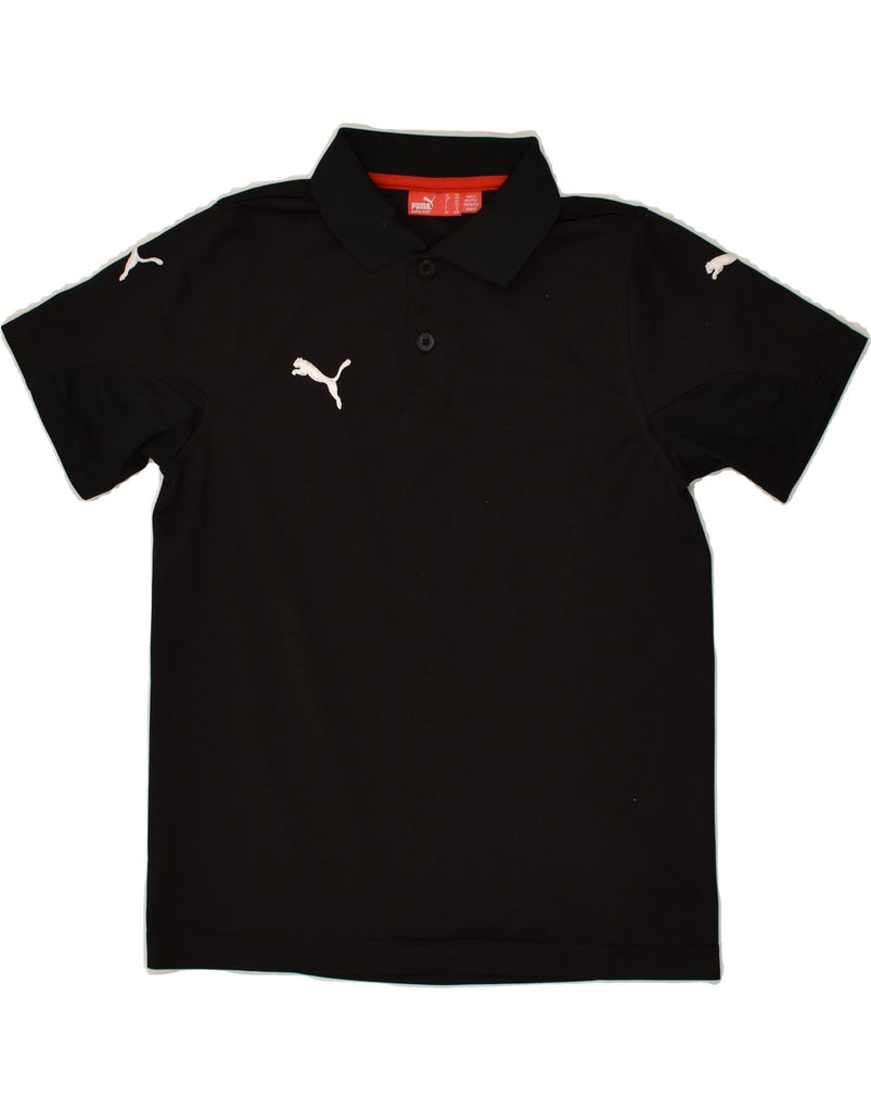 PUMA Boys Polo Shirt 9-10 Years Medium Black Polyester | Vintage Puma | Thrift | Second-Hand Puma | Used Clothing | Messina Hembry 