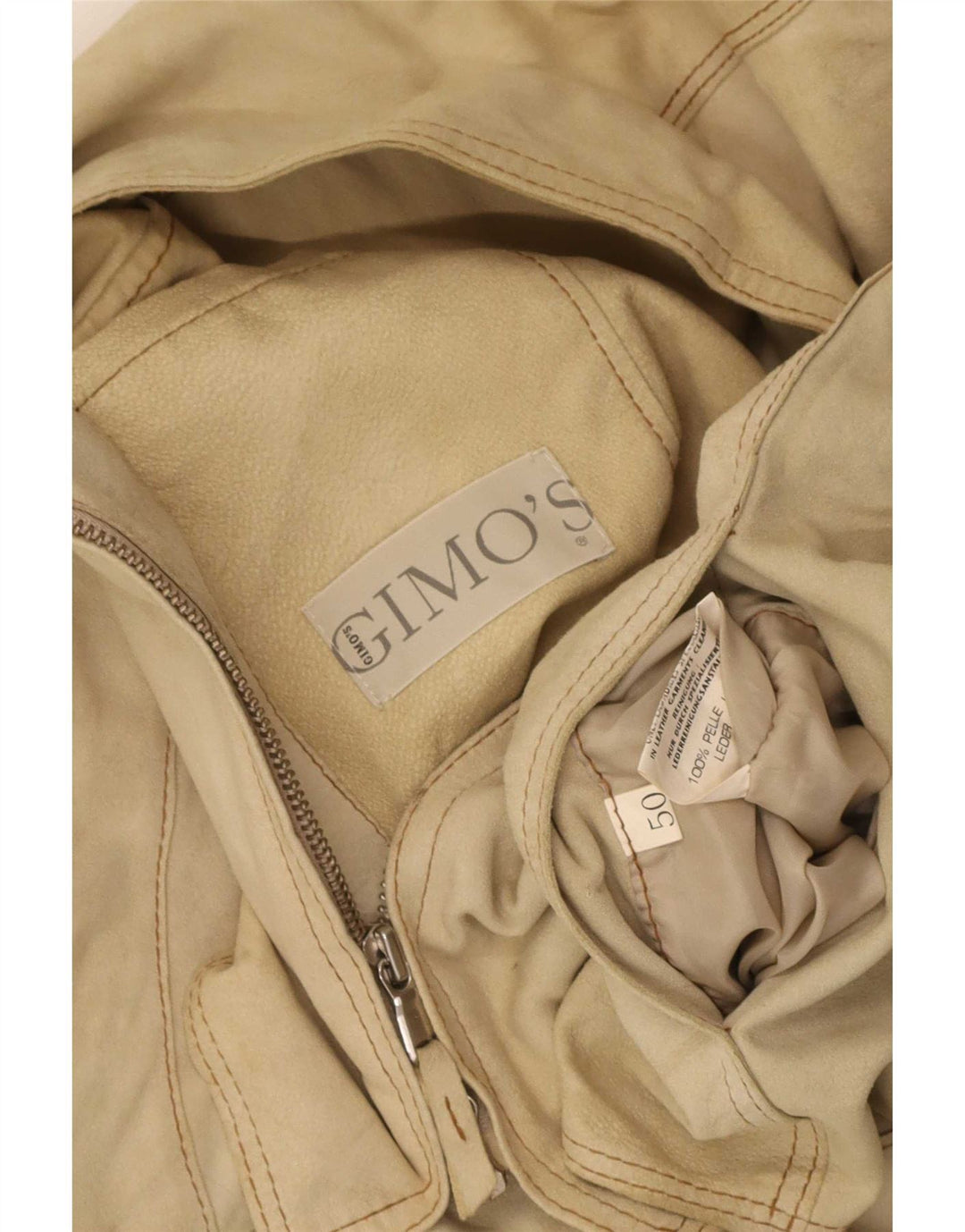 Gimo's Womens Suede Jacket IT 50 XL Beige Leather