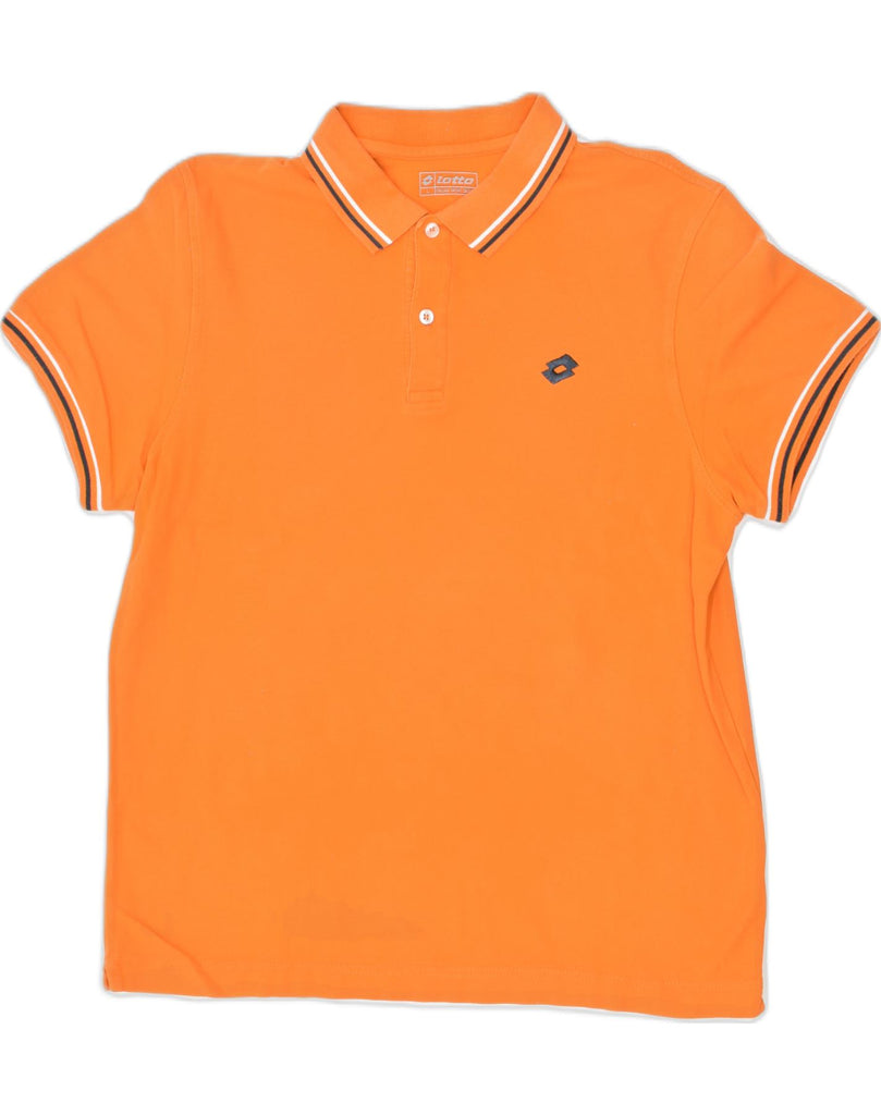 LOTTO Mens Polo Shirt Large Orange Cotton | Vintage Lotto | Thrift | Second-Hand Lotto | Used Clothing | Messina Hembry 