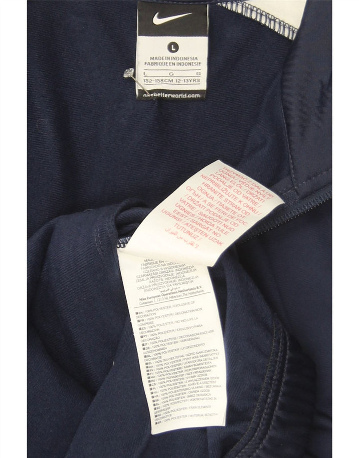 Nike Boys Tracksuit Top Jacket 12-13 Years Large Navy Blue Colourblock