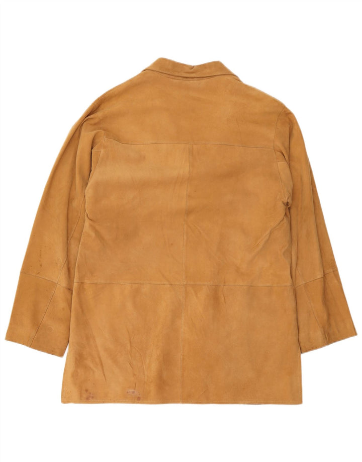 Ombraluce Womens Suede Overcoat IT 44 Medium Beige