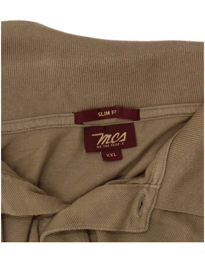 Marlboro Classics Mens Slim Fit Polo Shirt 2XL Beige
