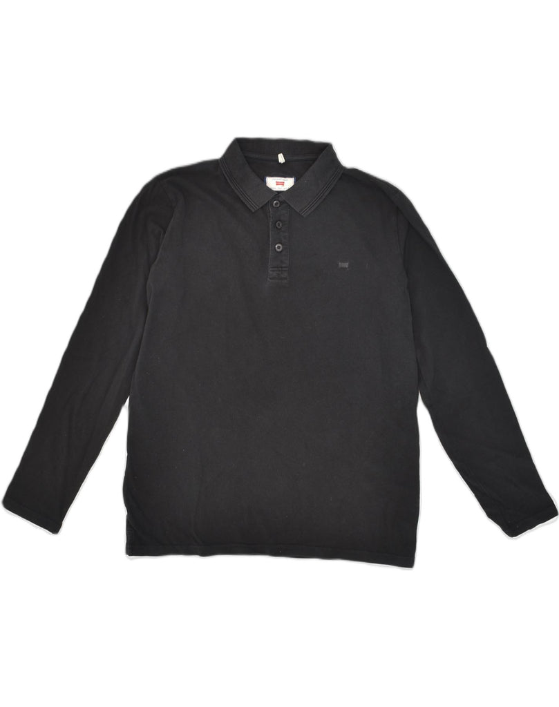 CARRERA Mens Long Sleeve Polo Shirt Medium Black Cotton | Vintage Carrera | Thrift | Second-Hand Carrera | Used Clothing | Messina Hembry 