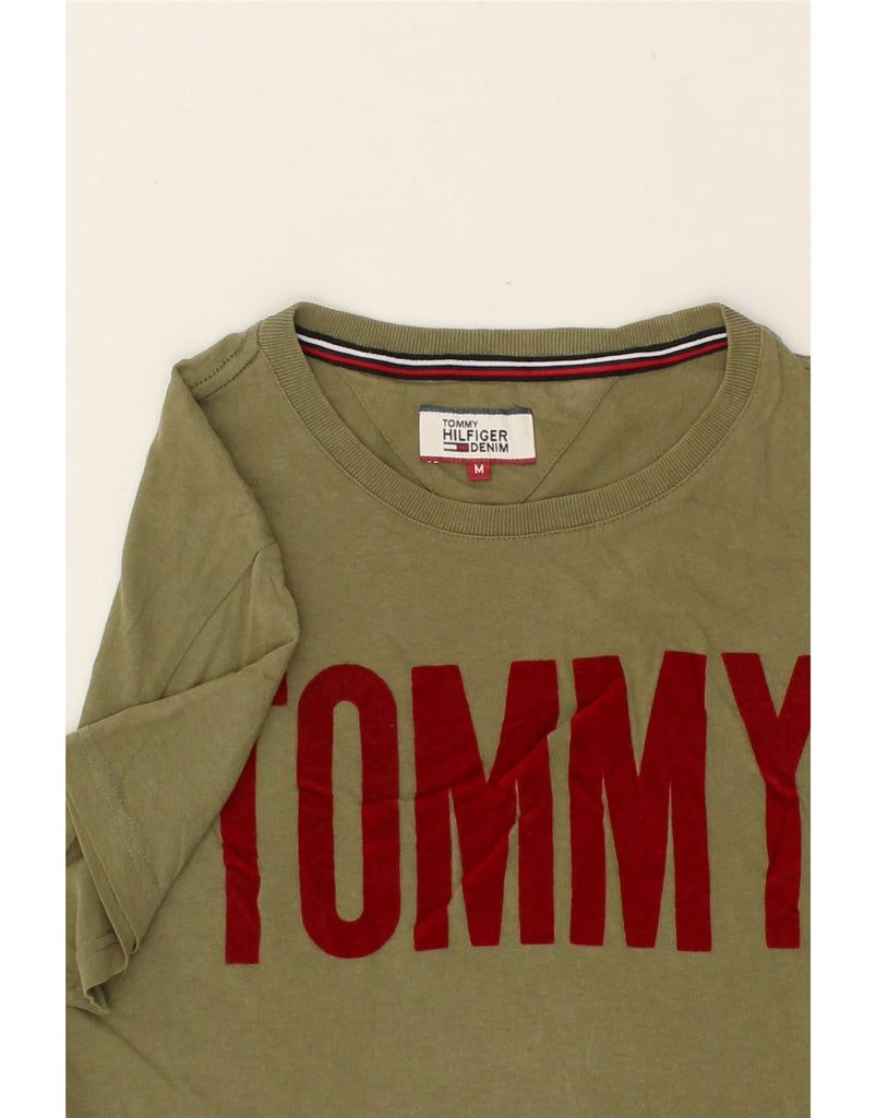 TOMMY HILFIGER Mens Graphic T-Shirt Top Medium Green | Vintage Tommy Hilfiger | Thrift | Second-Hand Tommy Hilfiger | Used Clothing | Messina Hembry 