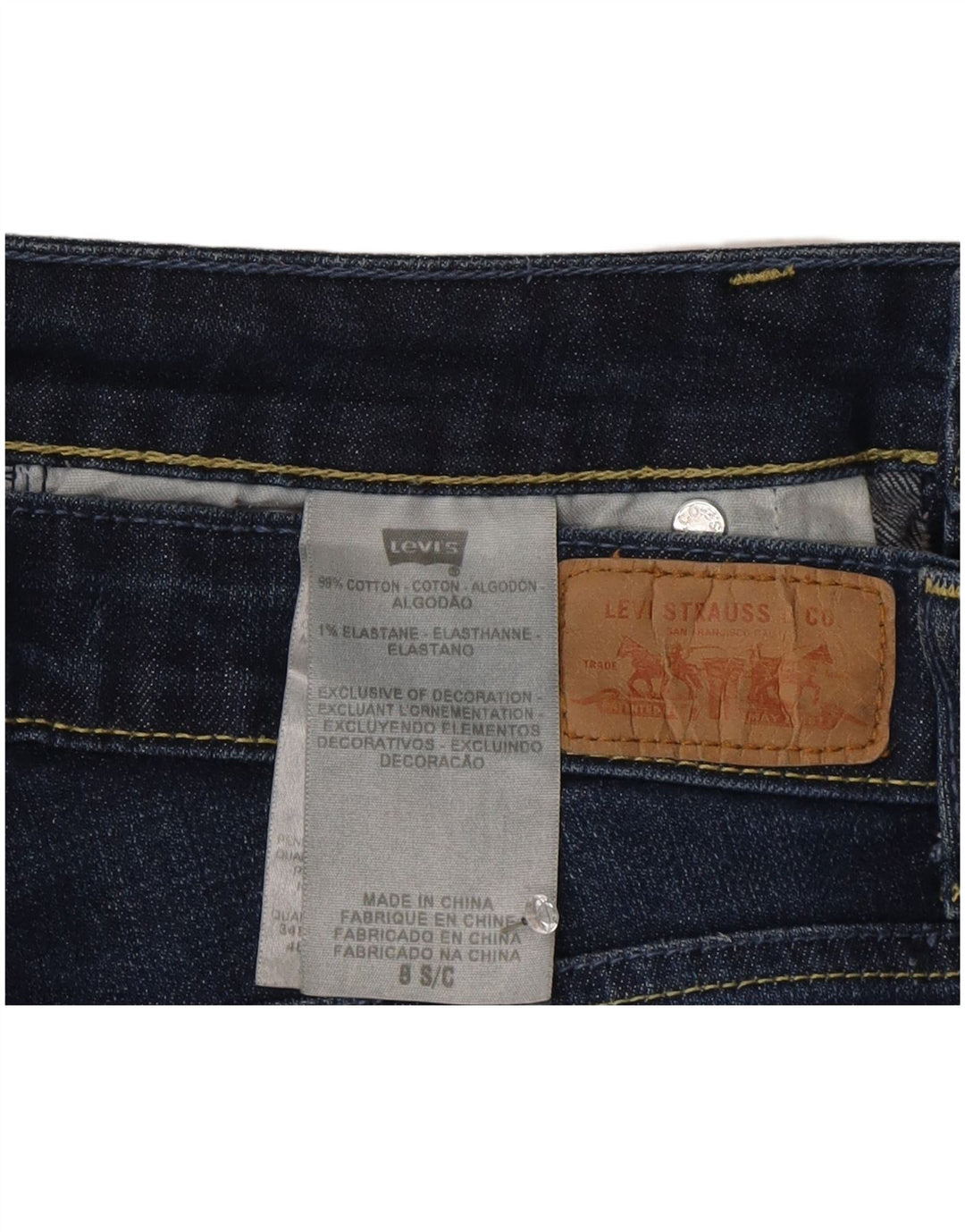 Levi's Womens Slim Jeans US 8 Medium W30 L29 Navy Blue Cotton