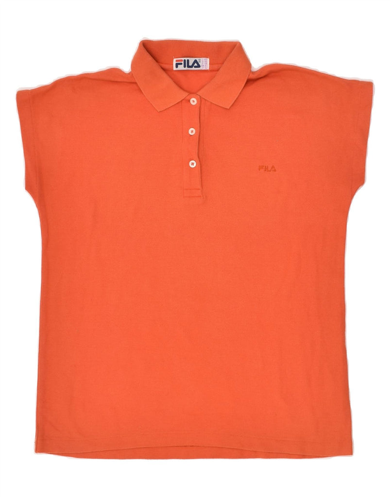 FILA Womens Polo Shirt US 6 Medium Orange Cotton | Vintage Fila | Thrift | Second-Hand Fila | Used Clothing | Messina Hembry 