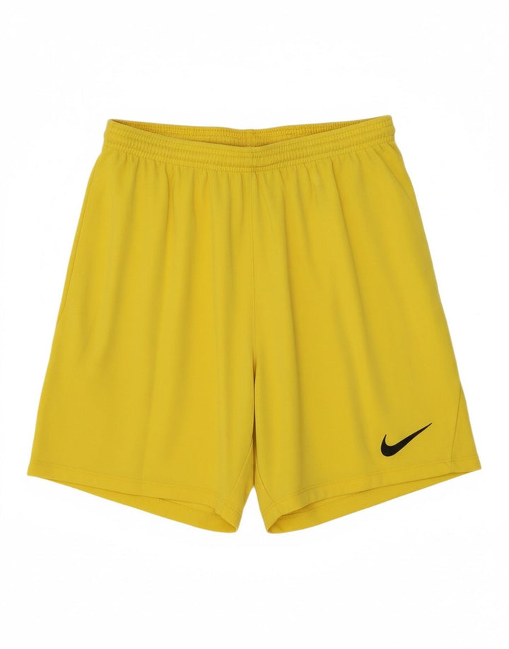 NIKE Mens Dri Fit Slim Fit Sport Shorts Large  Yellow Polyester