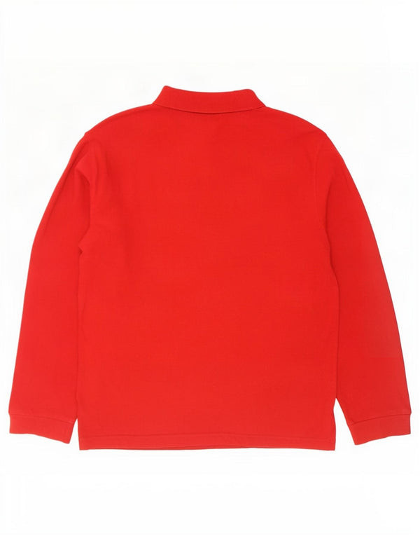 Champion Mens Long Sleeve Polo Shirt XL Red Cotton