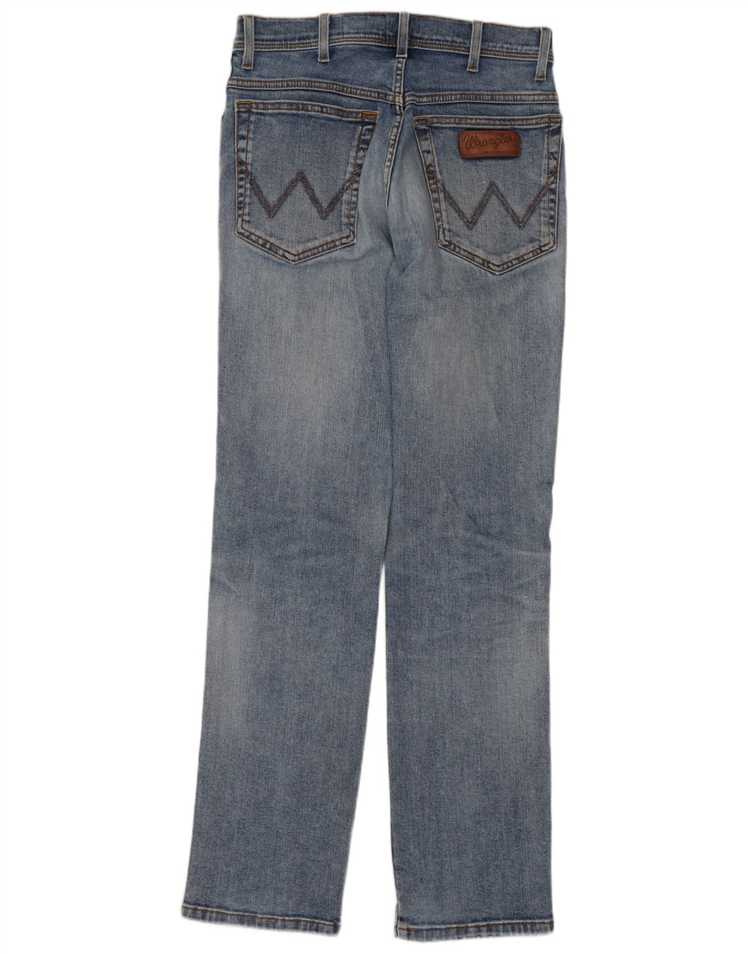 WRANGLER Mens Texas Stretch Distressed Straight Jeans W30 L32 Blue Cotton