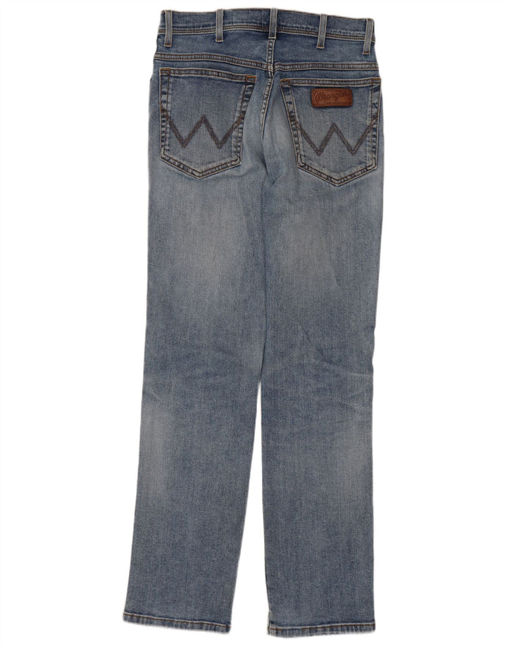 WRANGLER Mens Texas Stretch Distressed Straight Jeans W30 L32 Blue Cotton
