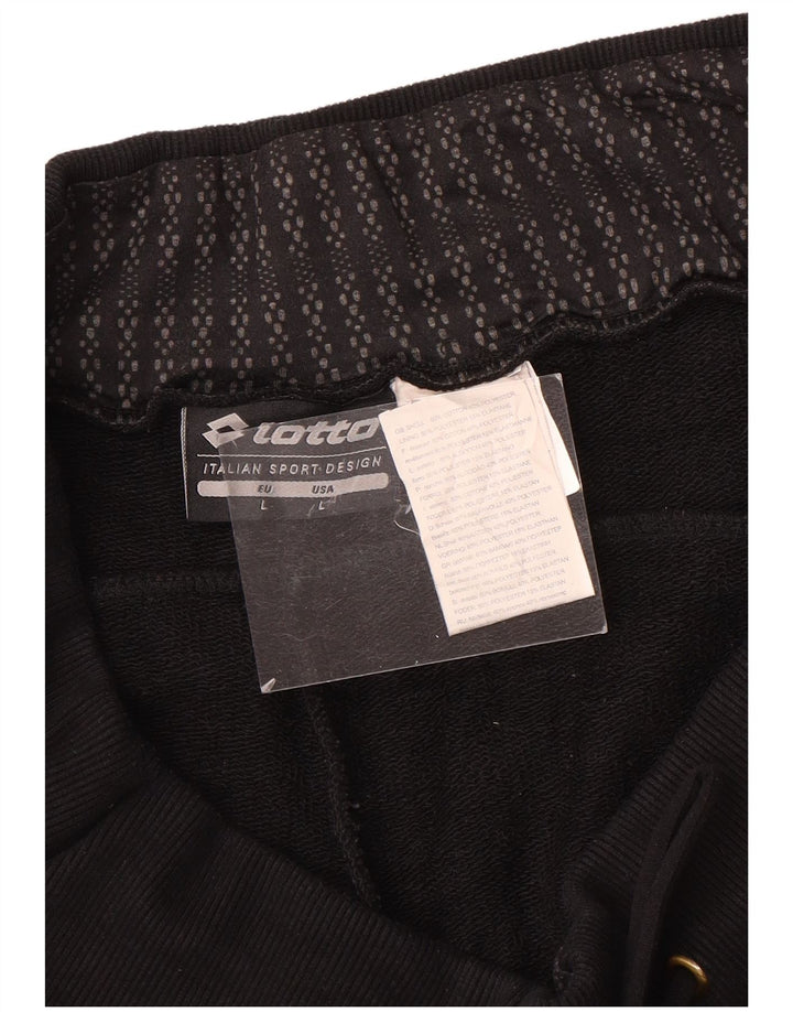 LOTTO Womens Tracksuit Trousers Joggers UK 16 Large  Black Cotton
