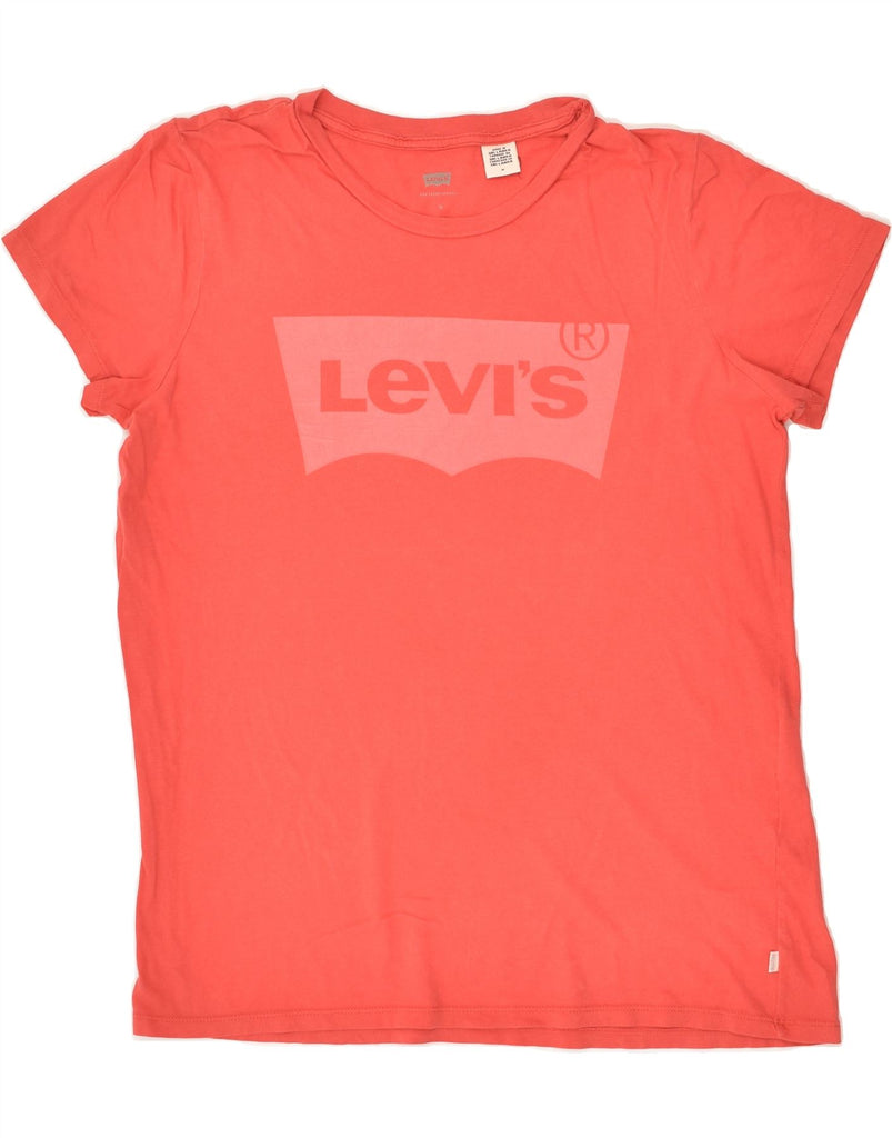 LEVI'S Womens Graphic T-Shirt Top UK 14 Medium Red Cotton | Vintage Levi's | Thrift | Second-Hand Levi's | Used Clothing | Messina Hembry 