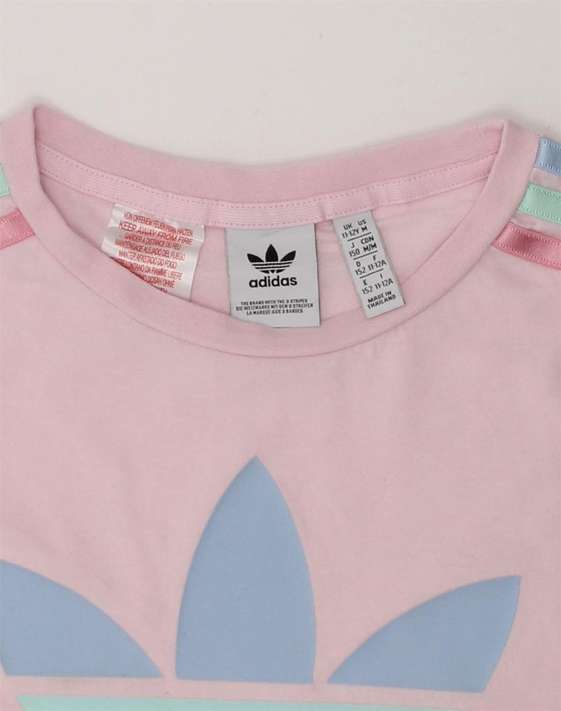 ADIDAS Girls Graphic T-Shirt Top 11-12 Years  Pink Cotton | Vintage Adidas | Thrift | Second-Hand Adidas | Used Clothing | Messina Hembry 