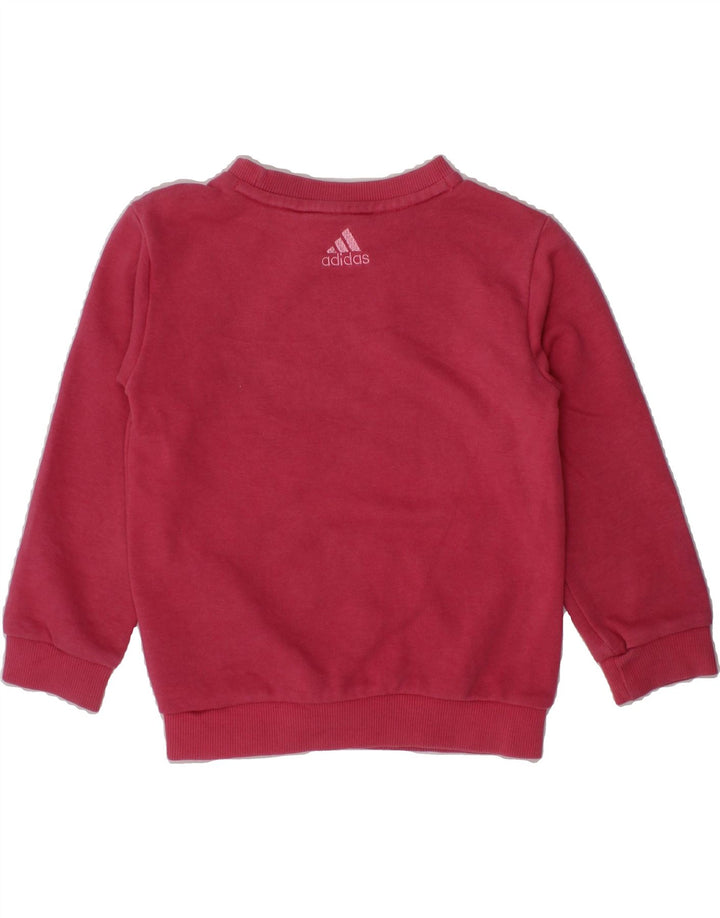 ADIDAS Baby Girls Graphic Sweatshirt Jumper 18-24 Months Pink Cotton Vintage Adidas and Second-Hand Adidas from Messina Hembry 