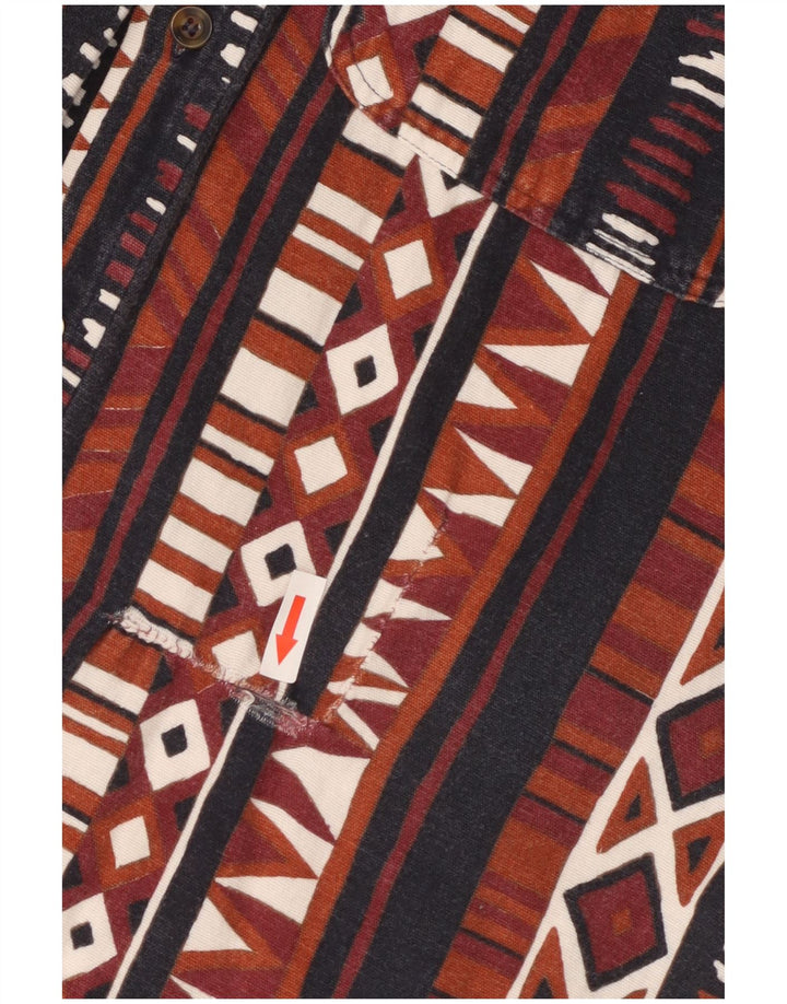 Rifle Mens Shirt Small Brown Striped Cotton