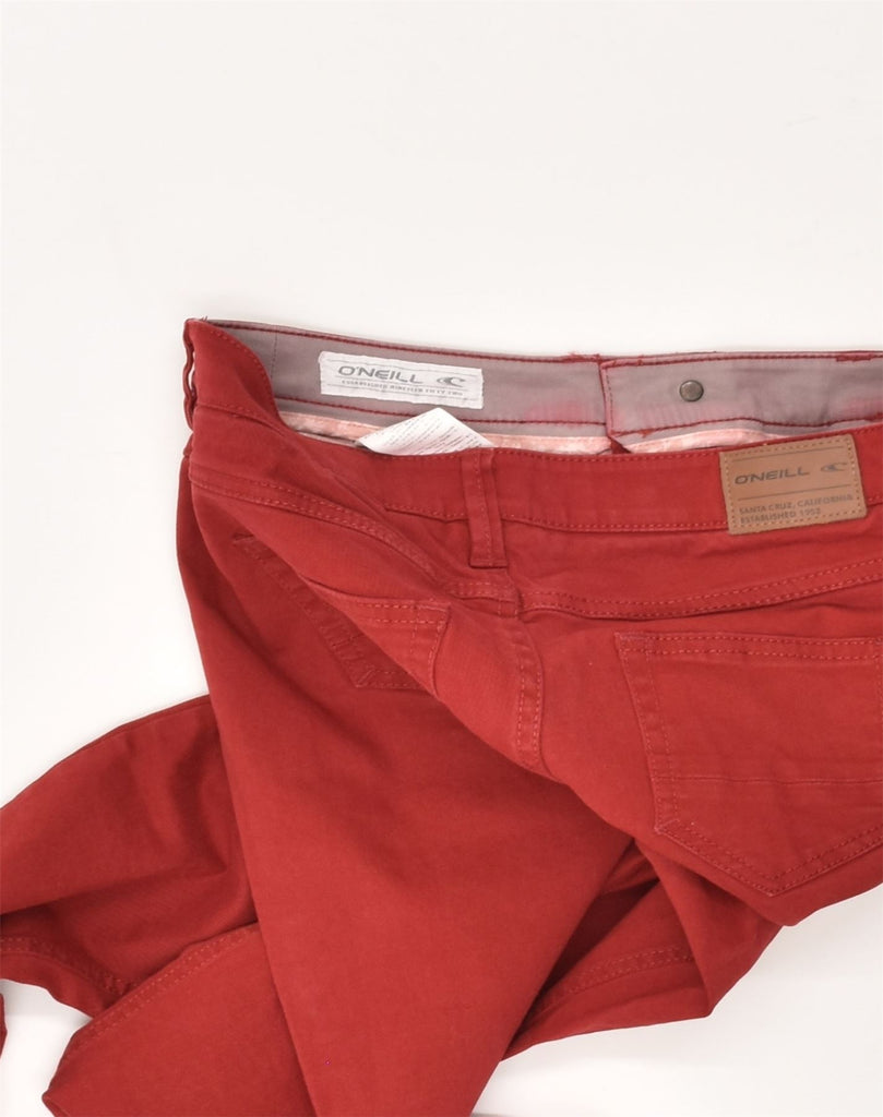 O'NEILL Womens Skinny Casual Trousers US 3 Small W28 L32 Red Cotton | Vintage O'Neill | Thrift | Second-Hand O'Neill | Used Clothing | Messina Hembry 