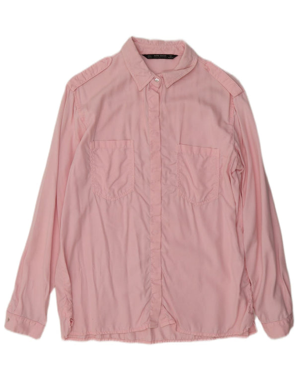 Zara Womens Military Oversized Shirt UK 10 Small Pink