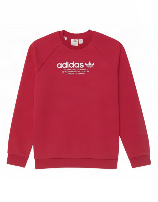 Adidas Girls Graphic Sweatshirt Jumper 11-12 Years Pink Cotton