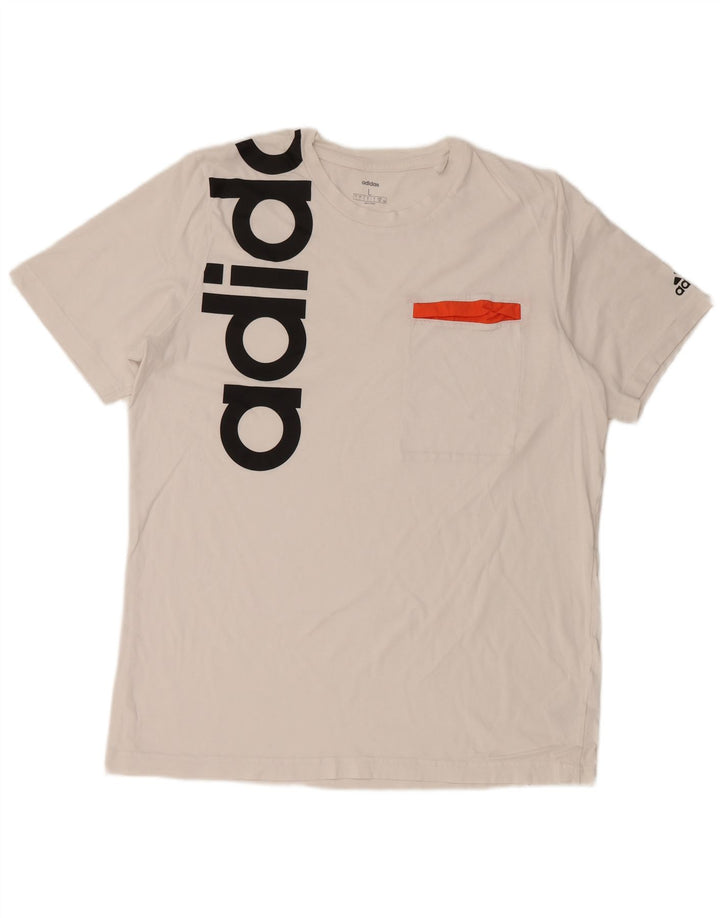 ADIDAS Mens Graphic T-Shirt Top Large White Cotton