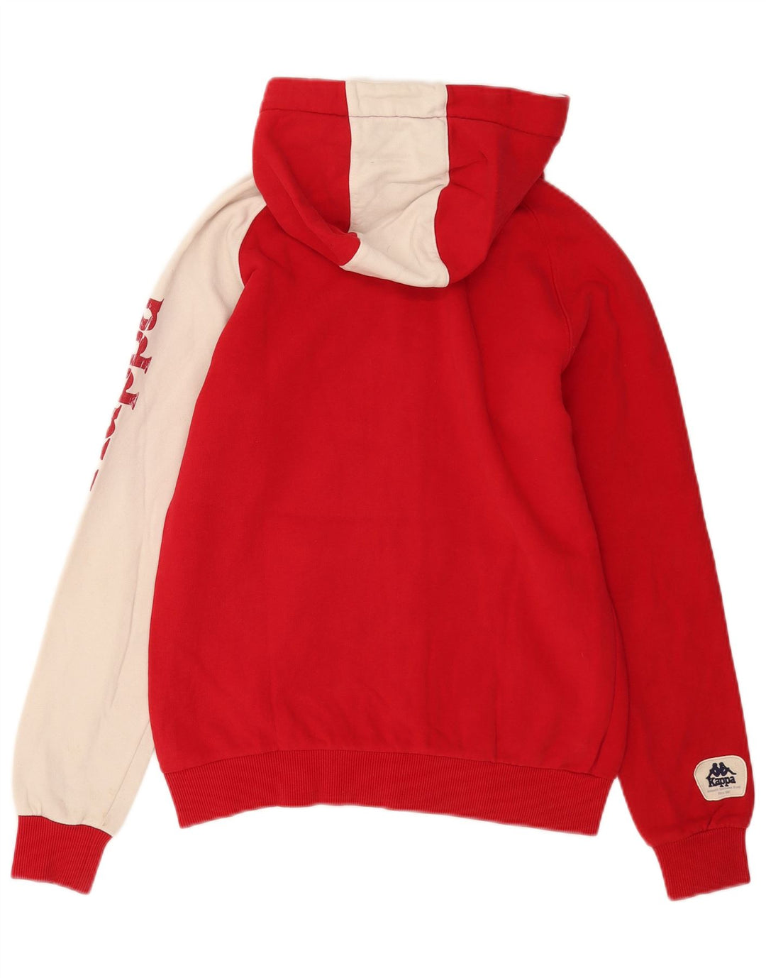 Kappa Mens Graphic Zip Hoodie Sweater Medium Red Colourblock Cotton