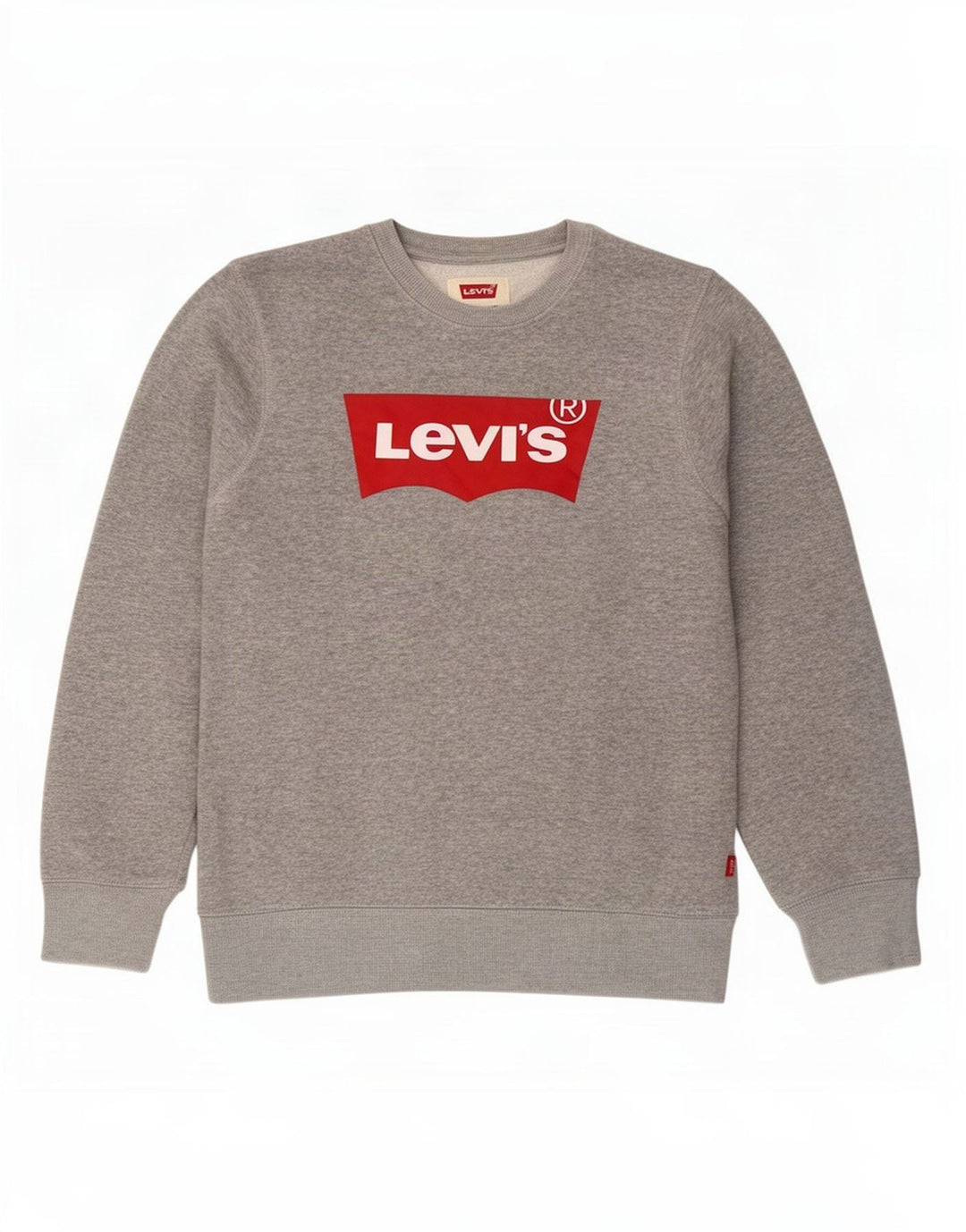 Levi's Boys Graphic Sweatshirt Jumper 13-14 Years Grey Flecked Cotton